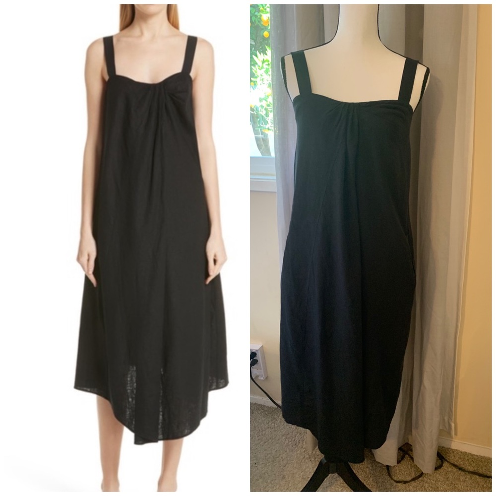 VINCE LINEN BLEND ASYMMETRICAL HEM DRESS size 2